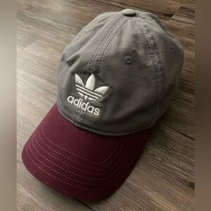 Adidas - Dad Hat (Burgundy and Gray)